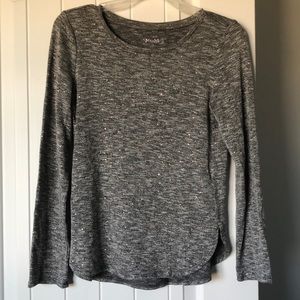 Mudd Top Girls Size 14‎ Gray Pink Dots Long Sleeve Shirt NWOT